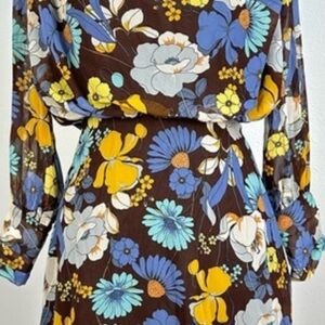 Zara Multicolor Floral Long Sleeve Dress